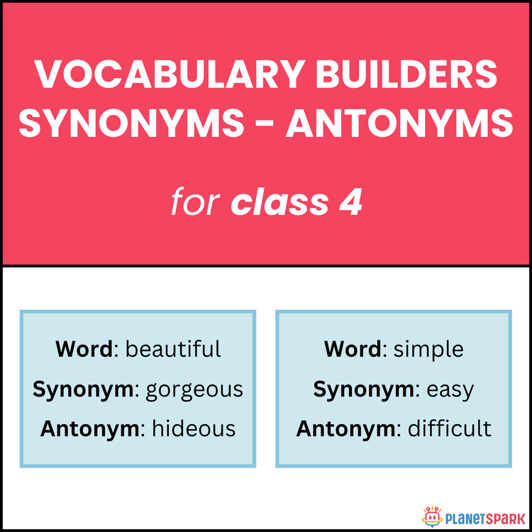 Class 4 Synonyms and Antonyms Grammar Worksheet