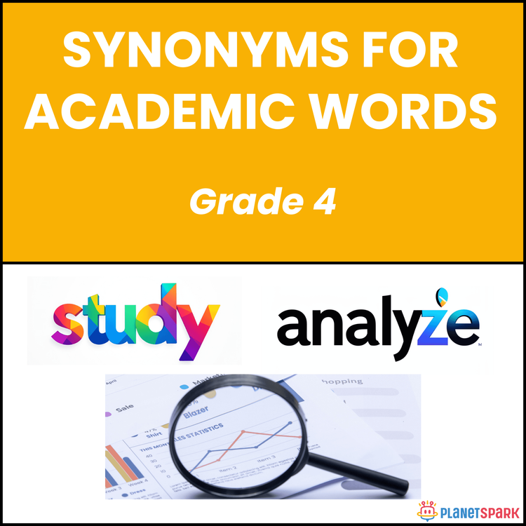 Class 4 Synonyms for Academic Words Worksheet