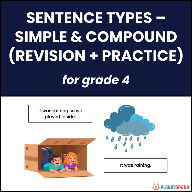 Class 4 Worksheet on Simple and Compound Senteces