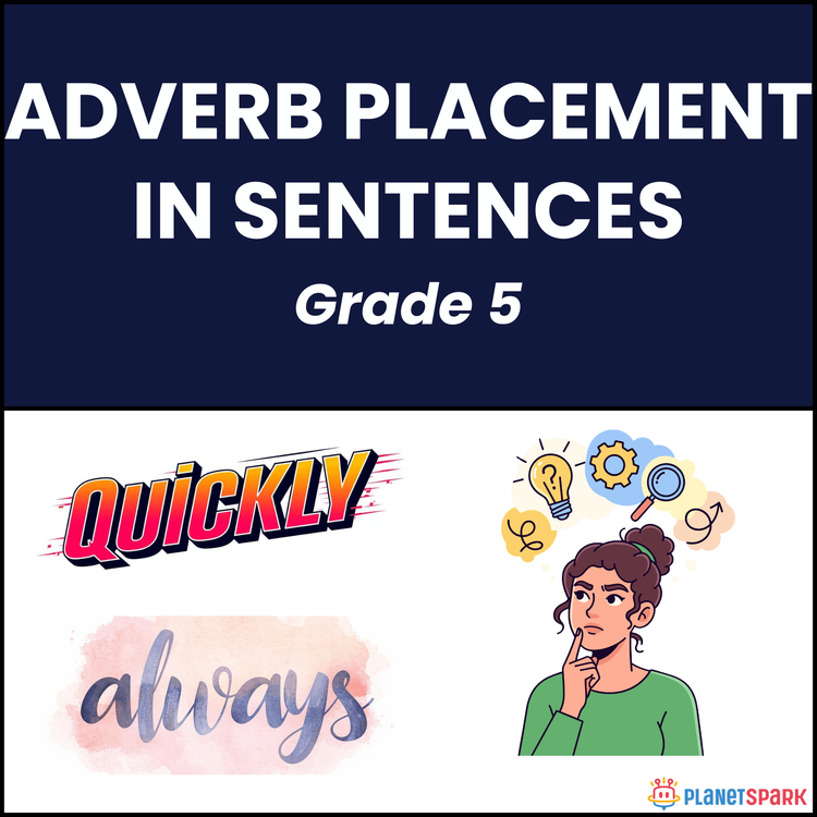 Class 5 Adverb Placement in Sentences Worksheet