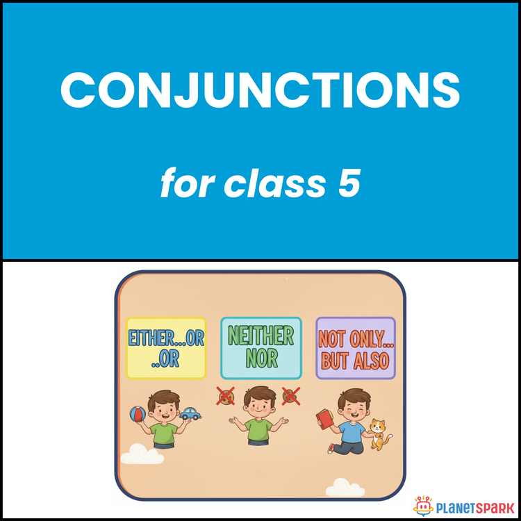 Class 5 English Grammar Worksheet on Conjunctions