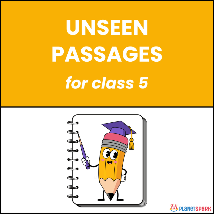 Class 5 English Grammar Worksheet on Unseen Passage