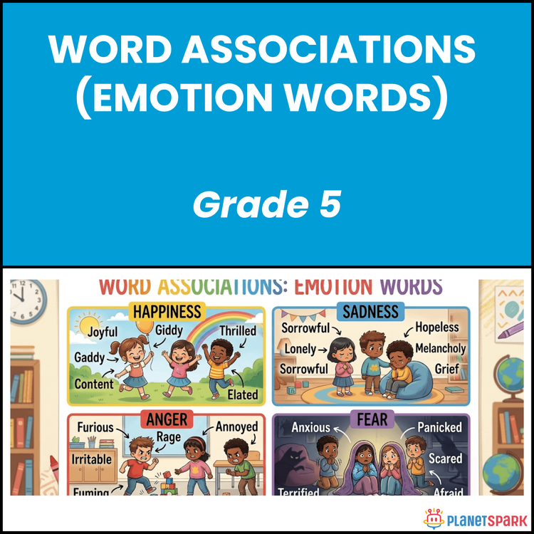 Class 5 English Worksheet on Feelings and Emotion Words