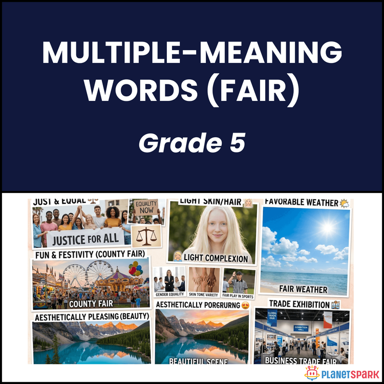 Class 5 English Worksheet on Multiple-Meaning Words 