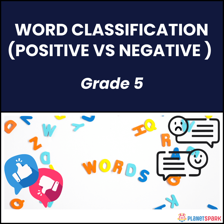 Class 5 English Worksheet on Positive and Negative Words