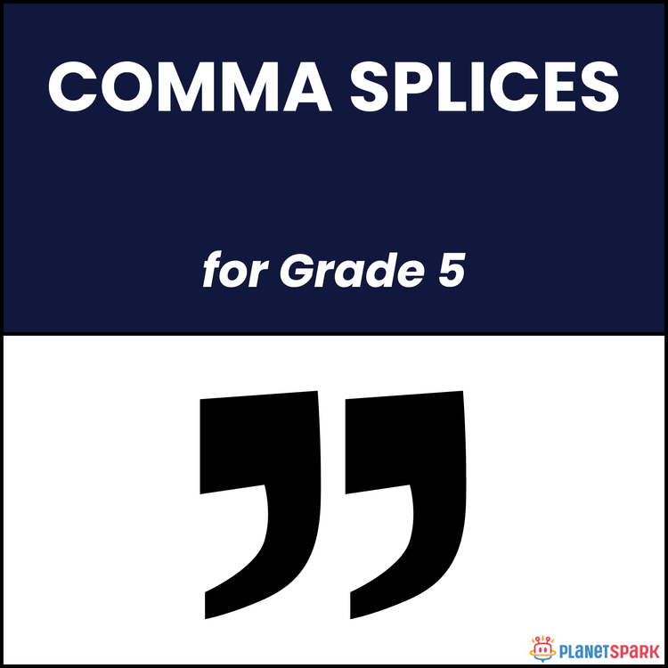 Class 5 Grammar Worksheet on Comma splices