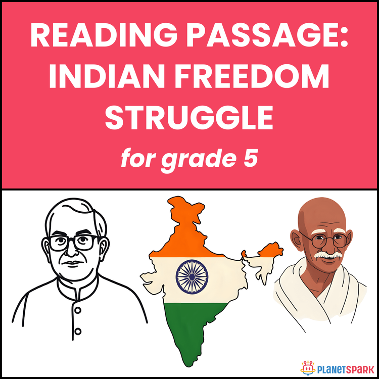 Class 5 Reading Passage on Freedom Struggle
