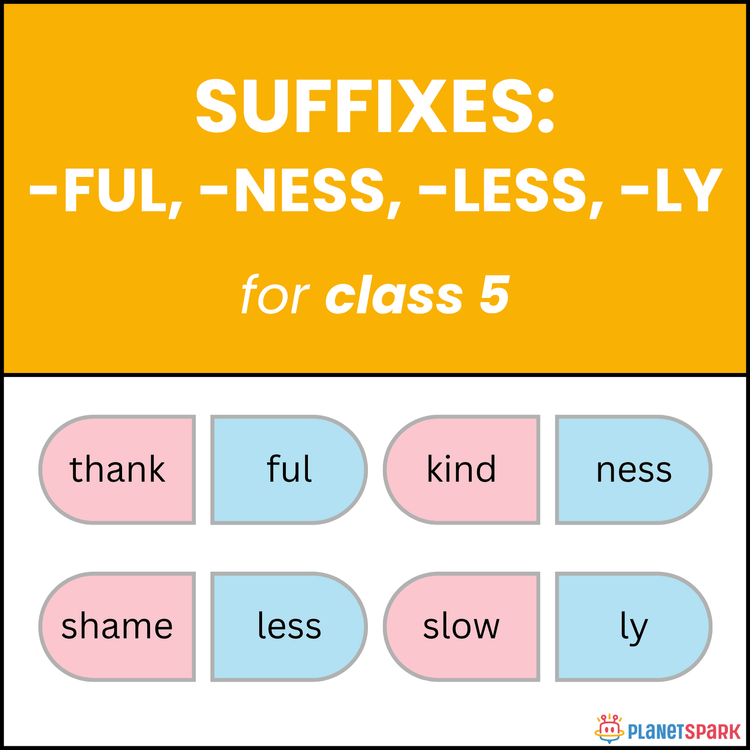 Class 5 Suffixes Worksheet: -ful, -ness, -ly