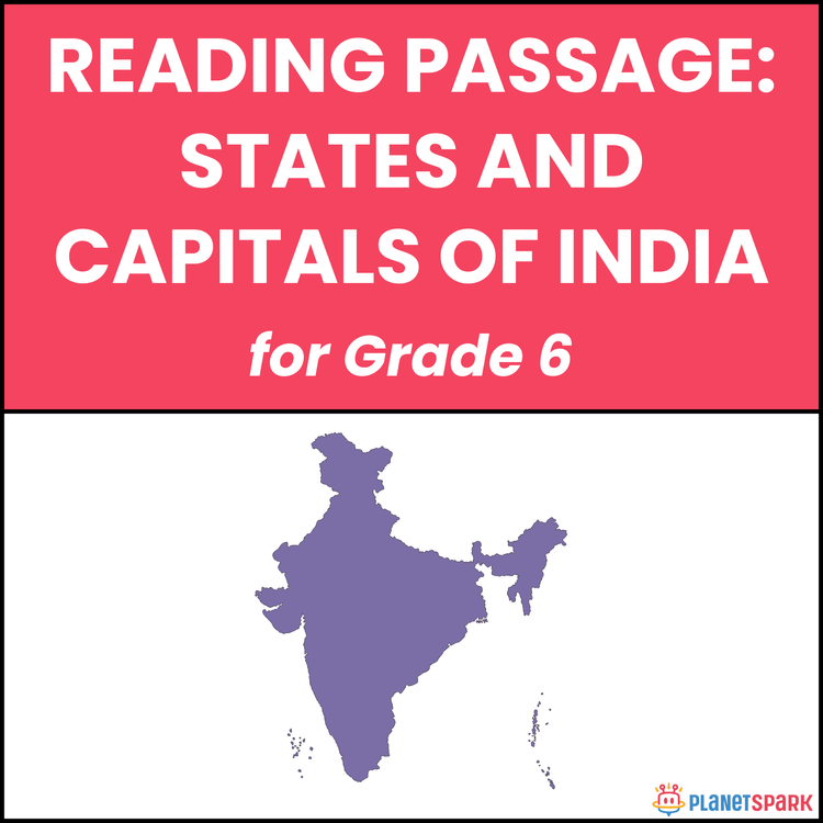Class 6 Reading Passage on States and Capitals of India