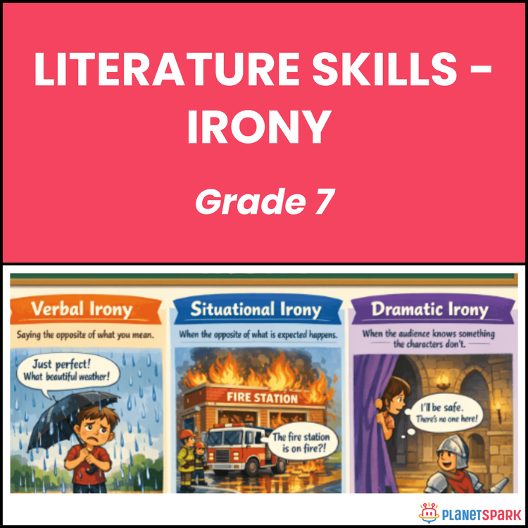 Class 7 English Worksheet on Types of Irony 