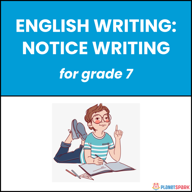 Class 7 English Writing Worksheet on Notice Writing
