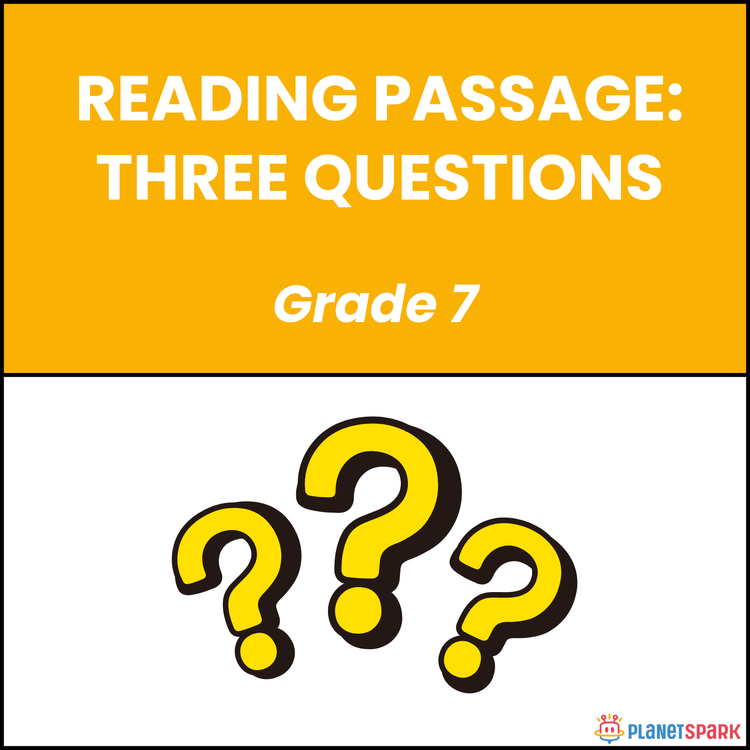 Class 7 Reading Passage on Three Questions
