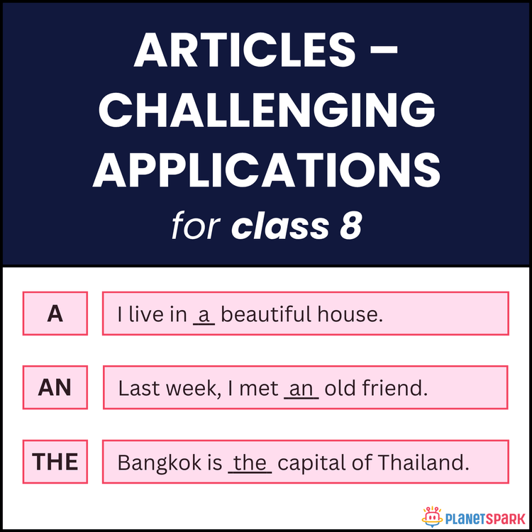 Class 8 Articles Worksheet – Challenging Use