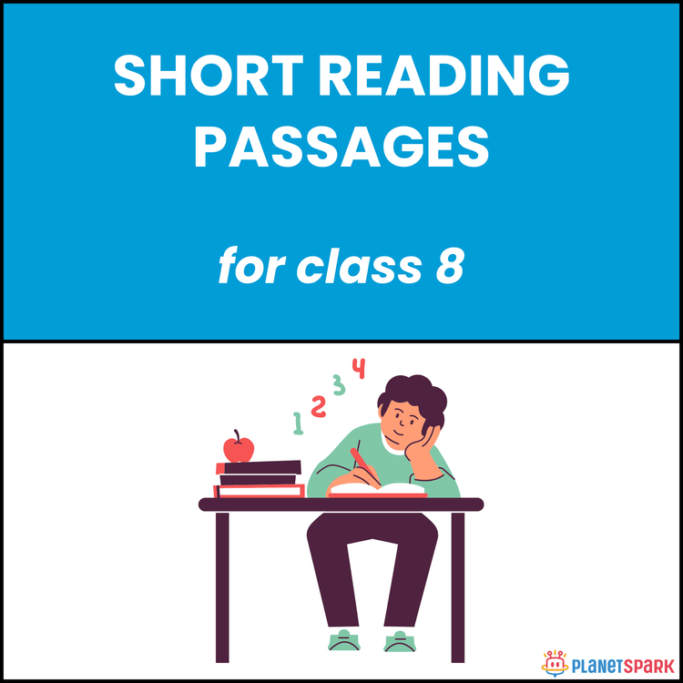 Class 8 English Grammar Worksheet on Short Reading
