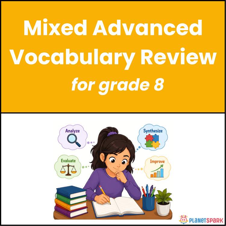 Class 8 English Worksheet on Mixed Vocabulary
