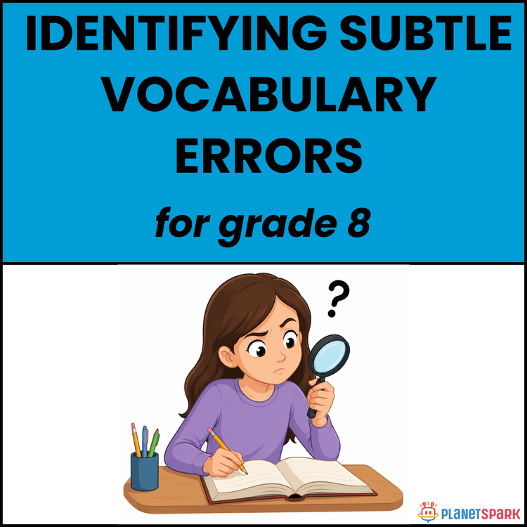 Class 8 Grammar Worksheet on Vocabulary Errors