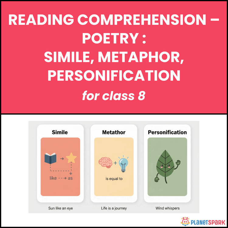 Class 8  Worksheet on Poetry (Simile, Metaphor, Personification)