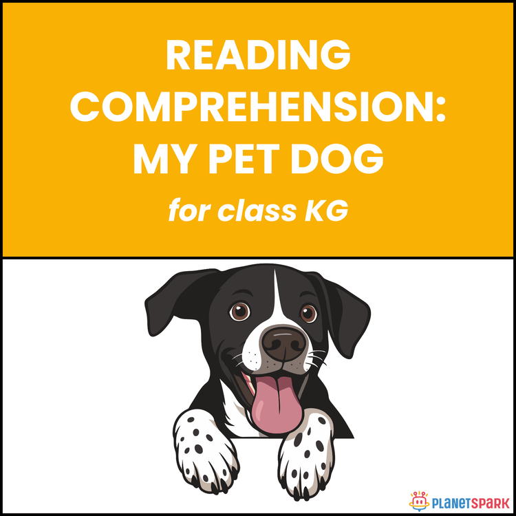 Class KG Reading Comprehension on My Pet Dog Story
