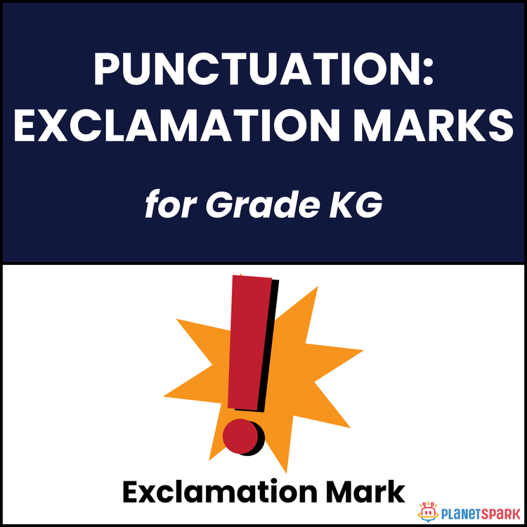 Class KG Punctuation Worksheet on Exclamation Marks