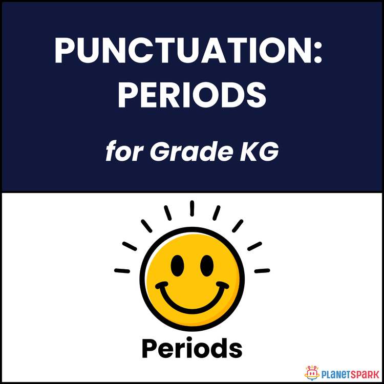 Class KG Punctuation Worksheet on Periods
