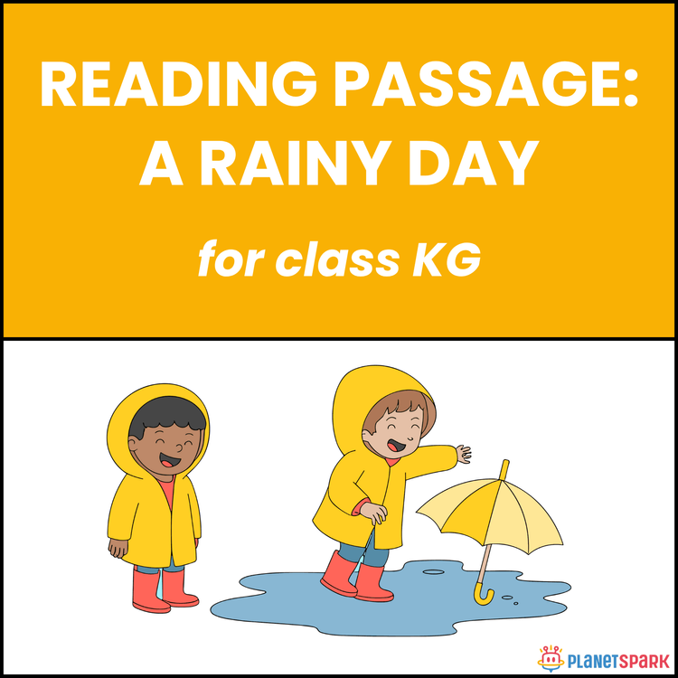 Class KG Reading Comprehension on A Rainy Day