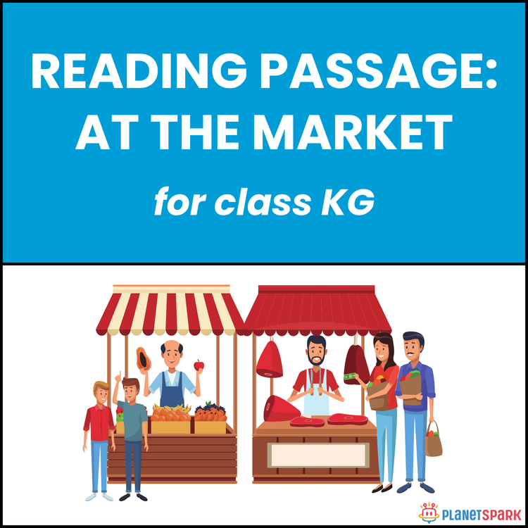 Class KG Reading Comprehension on At the Market