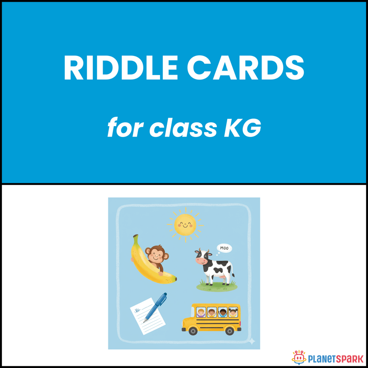 Class KG Riddle Cards Activity