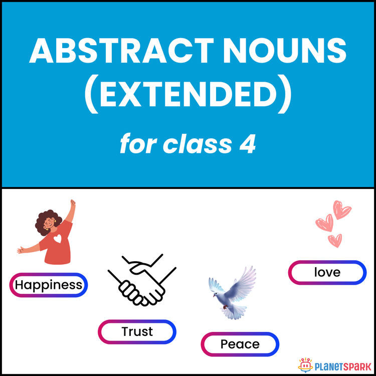Class four English Grammar Worksheet on Abstract Nouns