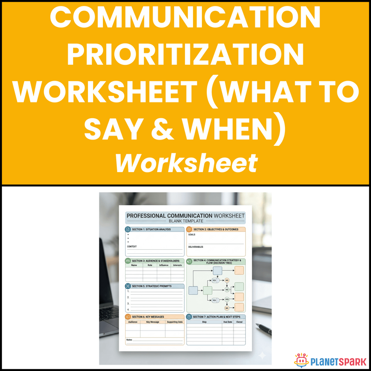 Communication Prioritization Worksheet (What to Say & When)