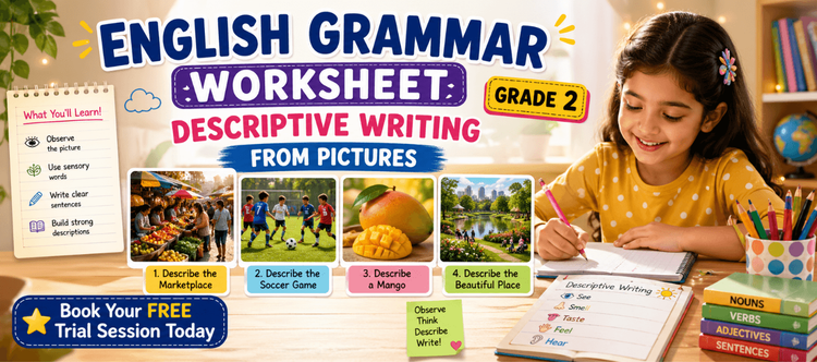 Descriptive Writing Worksheet for Kids (Grade 2 PDF)