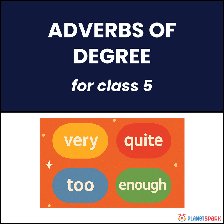 Class 5 Grammar Worksheet on Adverbs of Degree