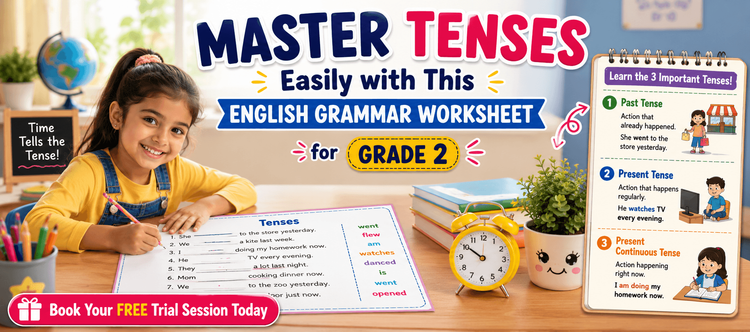 English Grammar Verb Tense Exercises for Grade 2 Students