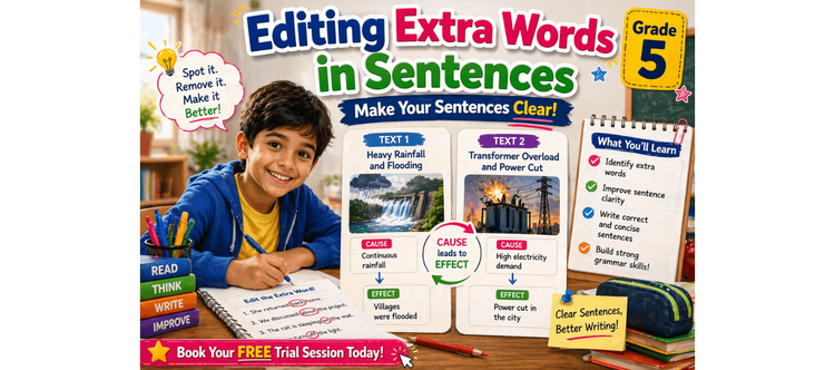 Grade 5 Grammar Worksheet Editing Extra Words in Sentences [Printable PDF]