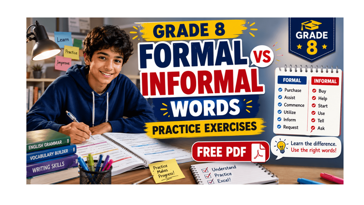 Grade 8 Formal vs Informal Words: Practice Exercises [Free PDF]