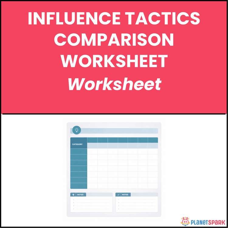 Influence Tactics Comparison Worksheet