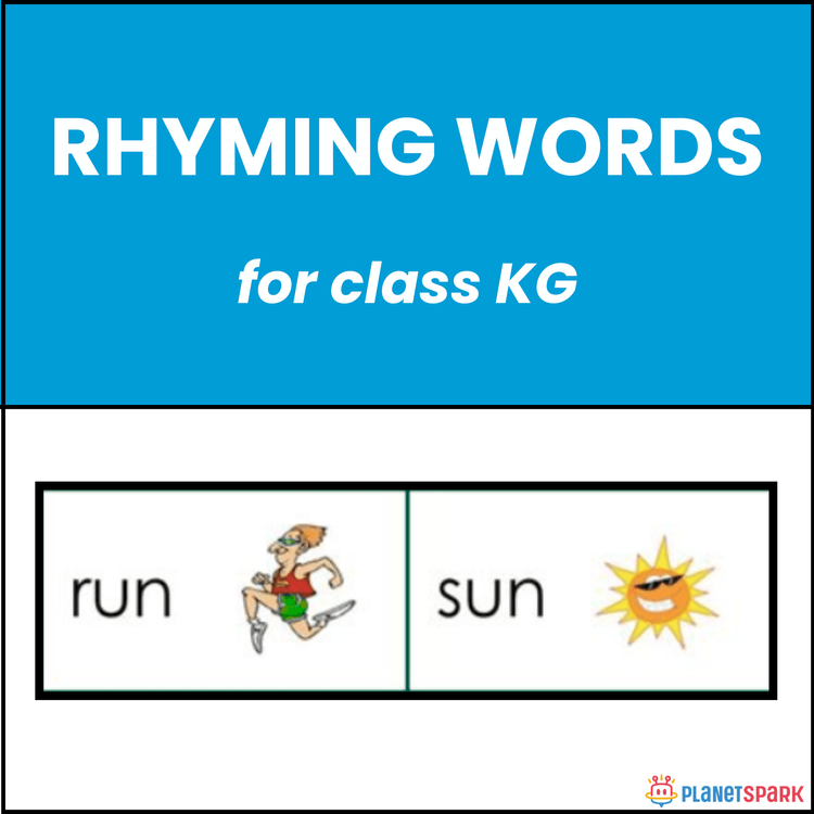 KG English Grammar Worksheet on Rhyming Words