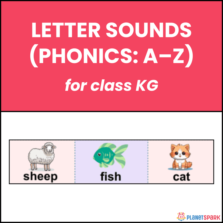 KG English Worksheet on A to Z Letter Sounds