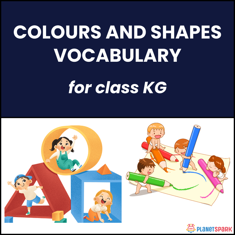 KG English Worksheet on Colours and Shapes