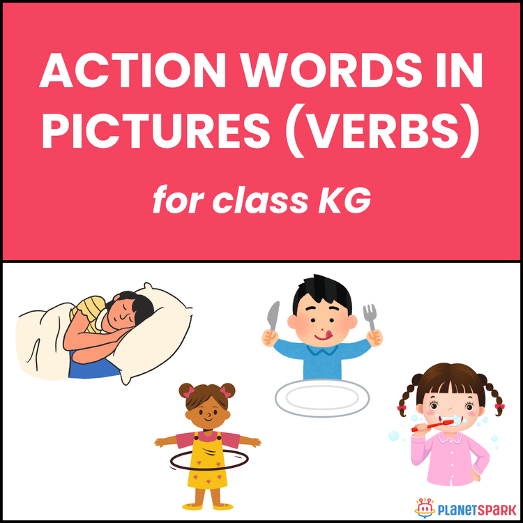 KG Grammar Worksheet on Action Words Verbs