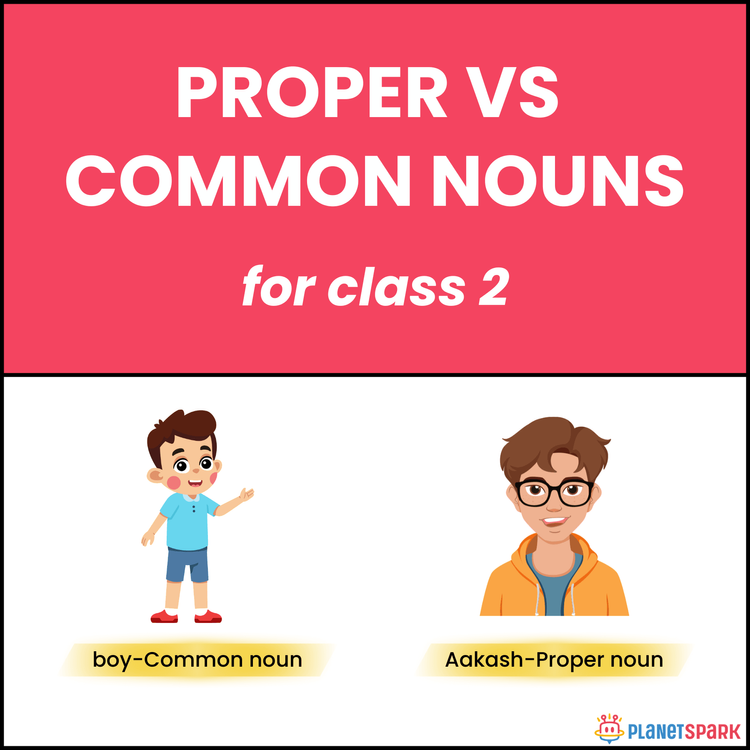 Class  two Grammar Worksheet on Proper vs Common Noun