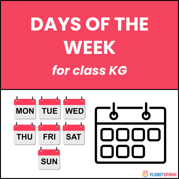 Class KG Grammar Worksheet on Days of the Week