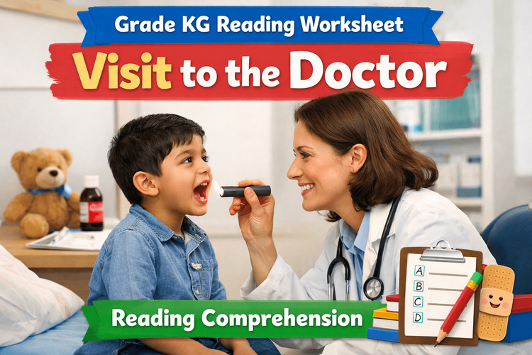 Kindergarten Reading Practice: Visit to the Doctor Worksheet [PDF]