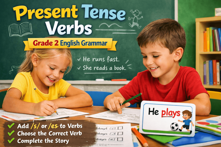 Master Present Tense Verbs – Grade 2 Grammar Worksheet [Free PDF]