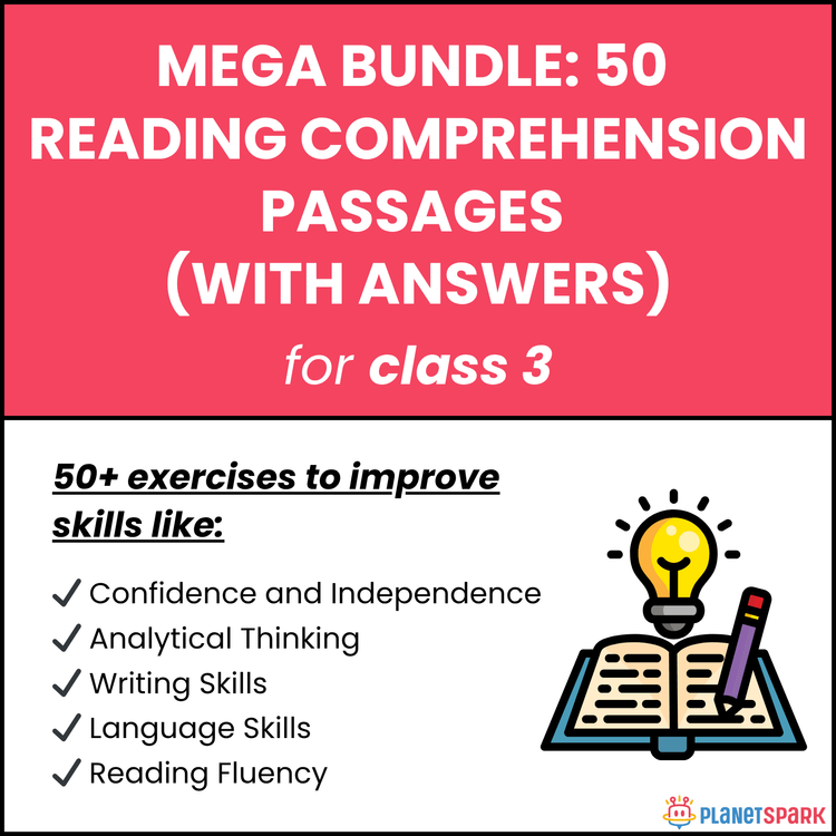 Mega Bundle: 50 Class 3 Reading Comprehensions