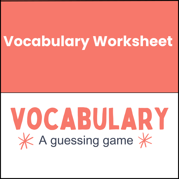 Vocabulary Worksheet