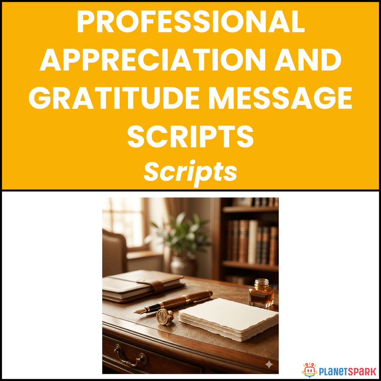 Professional Appreciation and Gratitude Message Scripts