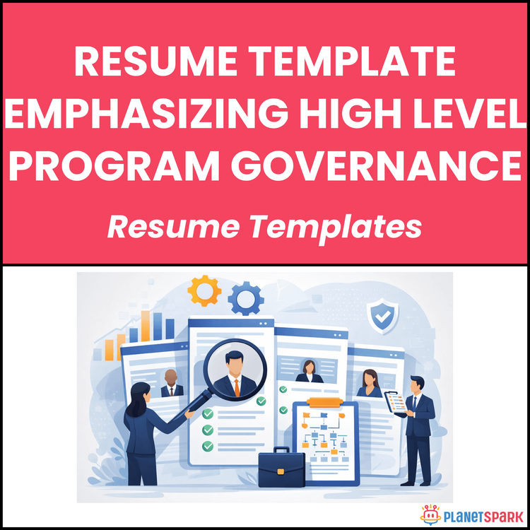 Resume Template Emphasizing High Level Program Governance