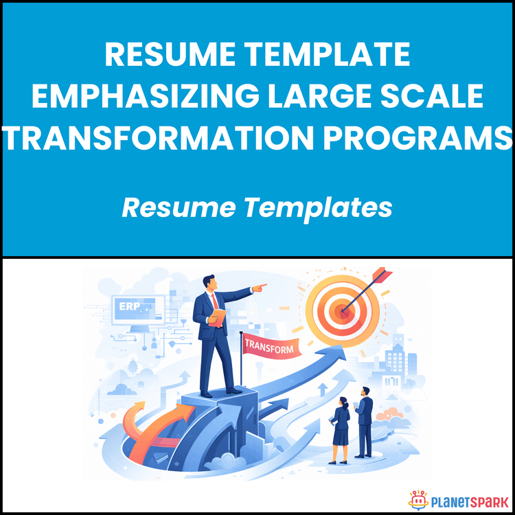 Resume Template Emphasizing Large Scale Transformation Programs