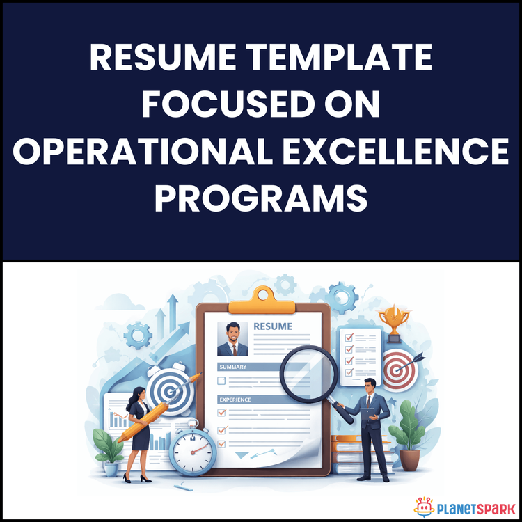 Resume Template Focused on Operational Excellence Programs