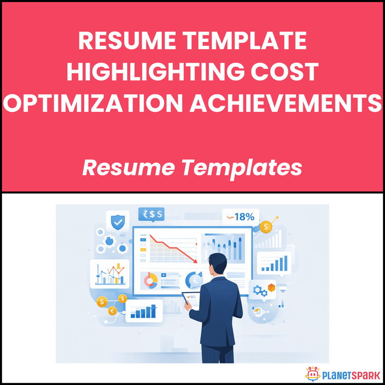 Resume Template Highlighting Cost Optimization Achievements